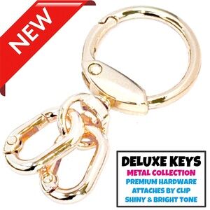 Deluxe Keys 2 Ring Clip Key Holder GOLD
